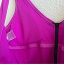 Xhilaration  Magenta One Piece Exposed Black Zipper Y2K 90s Swimsuit Scoop Back L Photo 5