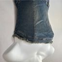 Cello  USA Vintage Strapless Flare Leg Fringe Denim Jumpsuit Photo 4