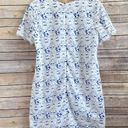 Sans Souci  Blue White Floral Lace Short Sleeve Mini Dress Size Small Photo 1