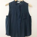 AG Adriano Goldschmied Adriano Goldschmied AG Anthro Navy Blue Silk Sleeveless Blouse Top L new nwt Photo 0