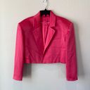 Alice + Olivia Shan Cropped Satin Blazer in Candy Photo 1