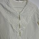 J Brand  Chrystal Pleated Silk Cream Off White Blouse Size Small Photo 3