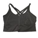 Balance Athletica  Lux Revive Black Sports Bra Strappy Front Zip Closure Photo 0