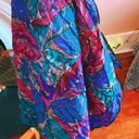 Oscar de la Renta Vintage Silk  Eclectic Purple + Turquoise Leaf Scarf 🌿 Photo 1