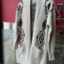 Debut  Womens Size Small Southwestern Duster Sweater with Pockets Aztec Design Photo 0