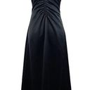 Jason Wu NWOT  Ruched Midi Black Satin Slip Dress Photo 0