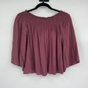 Talula  Purple Smocked Off The Shoulder Swing Blouse Size XS Photo 1