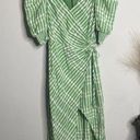 Cinq à Sept Cinq A Sept Dress Gia Plaid Puff Sleeve Green Midi Dress Size 6 Photo 2