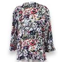 Habitat  Floral Button Up Blouse with Ruffle Hem Women’s size Large Photo 5