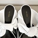 The Row  White Leather Coco Bow Kitten Heel Mules sz 40 Photo 5