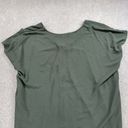 ee:some  Womens Blouse Top 1XL Olive Green V-neck Relaxed Fit Cap Sleeve Stretch Photo 5