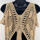 PilyQ  Crochet Cover Up Dress Brown Cold Shoulder Cover-Up Women's Size XS/S Photo 5