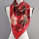 Oscar de la Renta  100% Silk Floral Scarf Photo 0