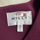 Milly  Cady Shift Dress Women's 10 Wine Long Bell Sleeves Short Length Crepe RTR Photo 6