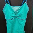 Lululemon  Ruched Teal Bali Breeze Built In Bra Tank Top Size 6 Photo 0