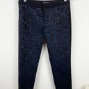 Rebecca Taylor  Leopard Print Brocade Pants Navy Photo 2