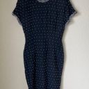 Carmen Marc Valvo Black Linen Beaded Sheath Dress Photo 0