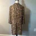 Studio I Leopard Print Coverup Cardigan Kimono Size 16 Semi Sheer Swimsuit Cover Black Photo 1