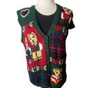 Karen Scott  Chunky Knit Teacher Valentine Bear 90s Sweater Vest‎ Large Photo 0