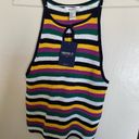 Forever 21 rainbow stripe cropped retro knit sweater tank top NWT NEW Photo 8