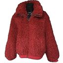 American Eagle  Outfitters Full Zip Jacket Small Lined Red Sherpa Bomber Teddy Photo 0