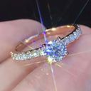 Beautiful Gold Electroplated CZ Ring Size 8 Photo 0