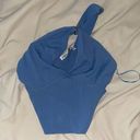 ZARA Blue Asymmetrical One Shoulder Top Photo 1