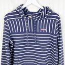 Vineyard Vines  Relaxed Hoodie Shep Shirt Deep Bay Heather Blue Stripe Medium Photo 2