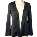 Frame  Womens Size 0 Black Silk Satin Blazer No Lapel Edgy Details Style lwot0083 Photo 7