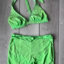 Catalina Vintage 70s  Swimsuit Neon Green Retro Pinup Style High Waist Bottoms 10 Photo 13