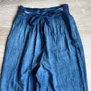 Rebecca Taylor  La Vie Tissue Denim Chambray High Rise Tapered Smocked Hem Pant Photo 5