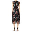 Hunter Bell  Black Floral Printed Lace Flutter Sleeves V-Neckline Midi Dress 10 Photo 1