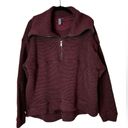 Sweaty Betty  Restful Boucle Half  Zip Sweatshirt Pullover Top Burgundy US 8 Photo 1