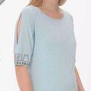 BKE  Boutique Cold Shoulder Open Back Embellished Rhinestone Top Photo 2