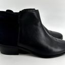Jack Rogers  Bailee Scalloped Trim Ankle Boots Heeled Pointed Leather Black 9M Photo 2