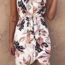 Wish  Wild Flower Mid Tie Waist Adjustable Straps Midi Vacay Dress Size Small Photo 2