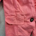 Stoosh  Womens Blazer Size S Pink Linen Blend One Button Preppy Ruched Sleeve Photo 6