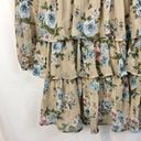 Madden Girl Madden NYC Beige & Blue Floral Long Sleeve Tiered Mini Dress XXL Photo 4