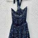 Misa  Molina Sleeveless Tiered Ruffle Hem Halter Mini Dress Navy Women's Sz XS Photo 5