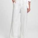 Gap NEW  Crinkle wide leg optic white linen pull on drawstring pants Size Medium Photo 1