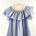 Tommy Hilfiger  Seersucker Off Shoulder Ruffle Mini Dress Blue 2X Photo 9