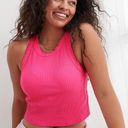 Aerie Textured Free Spirit Ribbed Tank Top Pink Photo 0