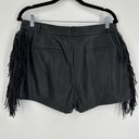 Mango MNG  Black high waisted studded faux leather Fringe Shorts Medium hot pants Photo 3