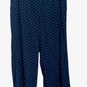 J.Jill  Pants Size L wide leg Navy White Polka Dot Photo 0