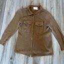 The Row All :  M Camel Brown Button Up Shacket Photo 0