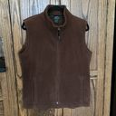Woolrich  | Fleece Vest in Brown Full Zip Sweater Jacket Outdoor Hiking | large Photo 0