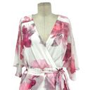 City Chic  Sakura Floral Short Sleeve Wrap Dress White Pink Plus Size 16 Photo 2