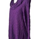 Habitat  Clothes To Live In‎ Crinkle Tunic Purple Cowl Neck Textured Women Size S Photo 2