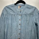 Pilcro  Anthropologie Button Front Long Sleeve Cotton Blue Shirt Women's Size XS Photo 2