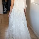 Oleg Cassini Ivory V-neck halter beaded lace ball gown wedding dress Photo 6